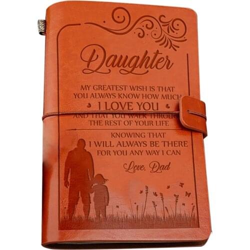 Leather Sketch Book Handmade Journal Notebook Diary Hand Account to My Daughter