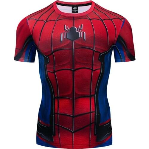 2020 New Raglan Sleeve 3D Printed T shirts Men Compression Shirts Short Sleeve Comics Cosplay Costume Cloth Tops Male