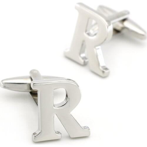 Mens English Letters Cufflinks Copper Material Letter R