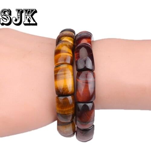 Natural Stone Tiger Eye Chakra Bracelet Geometry Beaded Elastic Charms Yoga Bracelets & Bangles For Women Men Fashion Jewelry