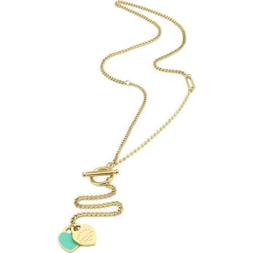 New Arrival Three Different Chain Hang Heart-Shaped Pendant Necklace For Women Stainless Steel Brand Jewelry Lovers Gifts