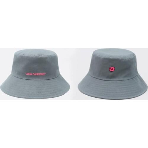 Letter Embroidery Cotton Bucket Hat Fisherman Hat Outdoor Travel Hat Sun Cap Hats for Men and Women 74