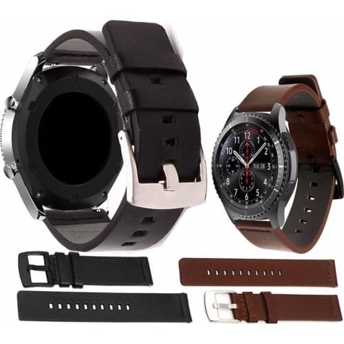 Genuine Leather Watchband 22mm Quick Release for Samsung Gear S3 Classic Frontier huawei Watch GT Band Wrist Strap smartwatch