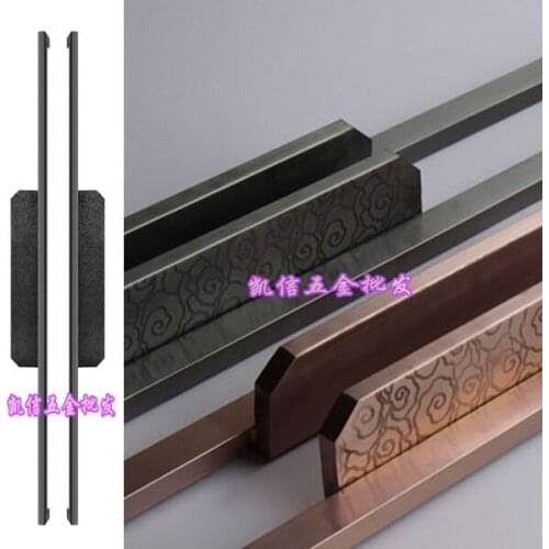 Modern Chinese antique carved glass door handle door handle handle European bronze wooden craft Club