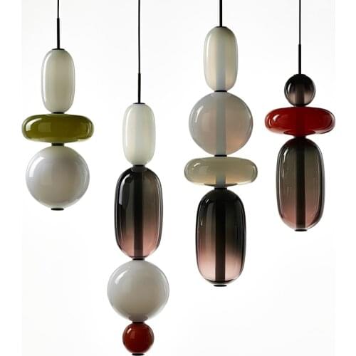 Modern Hanging Wicker LED Chandelier Room Stained Glass Bedside Coffee Candy Restaurant Creative Home Decor Interior Lighting