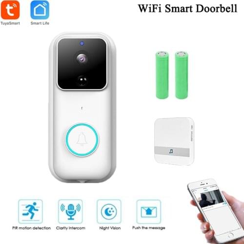 Tuya Smart Doorbell 1080P HD Wireless Intercom Night Vision Smart Camera PIR Motion Detect Alarm Smart Security Doorbell Camera