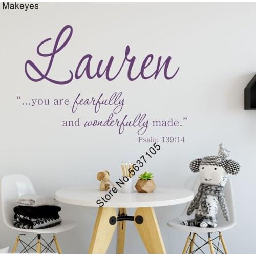 Makeyes Fearfully Words Art Design Wall Sticker Home Art Design Wallpaper House Livingroom Kids Room Wall Decor Vinyl Love Q985