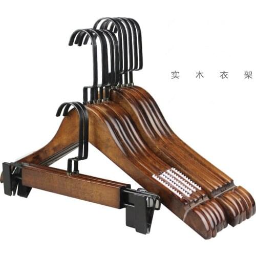 10pcs/lot Wood Hanger Baby Clothes Store Hangers Adult Wooden Non-slip Trousers Clips(30pcs Can LOGO)