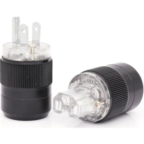 2 Pairs hifi US Rhodium Plated Power Connector Audiophile DIY Mains Power cord Plug