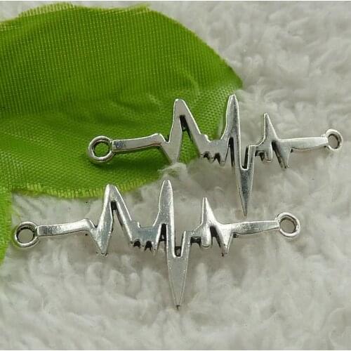 200 pieces antique silver nice connectors 43x20mm #4544