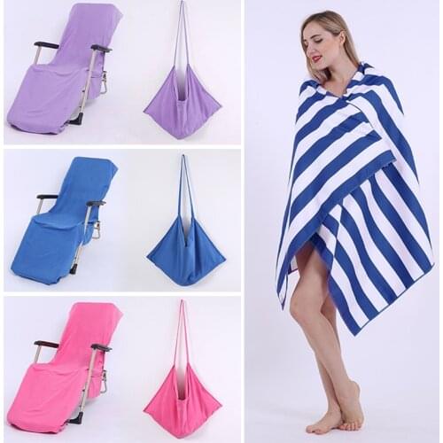 2020 Extra Large Microfiber Lounger Mate Beach Quick-drying Bath Towel Sun Bed Chair Cover Garden Holiday with Lounge + Pockets