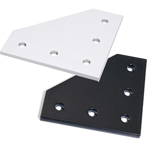 4pcs 20x20 with 5 Holes 90 Degree Joint Board Plate Corner Angle Bracket Connection Joint Strip for Aluminum Profile 2020