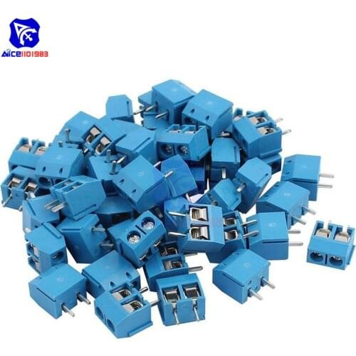 50PCS/Lot KF-301 2P 5.08mm Electrical Terminals Blue Screw Terminal Connector Terminal Wire Block