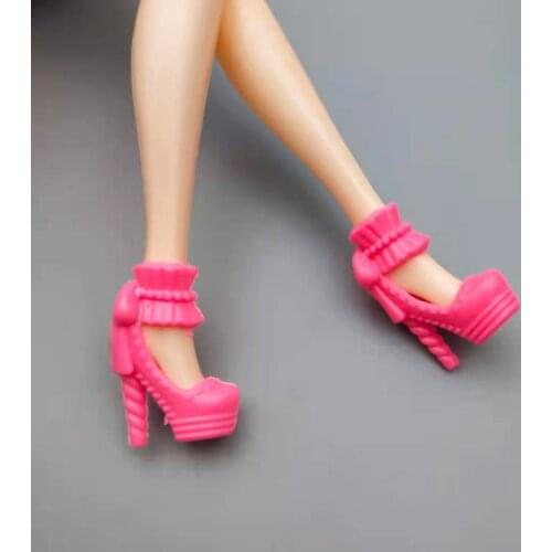 6 Pairs/lot Pink Accessories For Barbie Doll Shoes High Heel Sneakers Sandals Princess Foot Wear Boots Girl Playhouse Toys Gifts