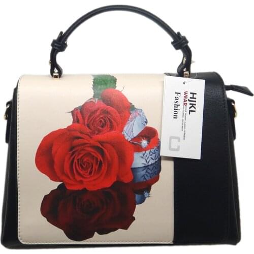 Designer Folwers Print Women Bags Ladies Handbags Genuine Leather Fashion Totes Real Leather Chinese Style Messenger Bags