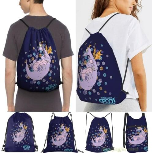Epcot Center Confetti Figment Men Outdoor Travel Gym Bag Waterproof Drawstring Backpack Women Fitness Swimming Bag
