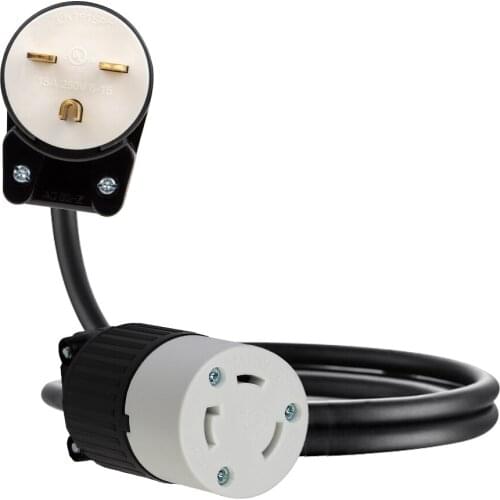 JORINDO NEMA 6-15P 90 ° elbow design plug to L5-30R socket American standard power supply extension cord,Pure copper conductor