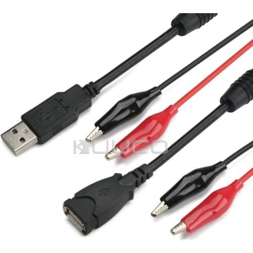 High quality DC Power Tester Cable USB male and female turn head Alligator Clip Test Lines Alligator Clamp
