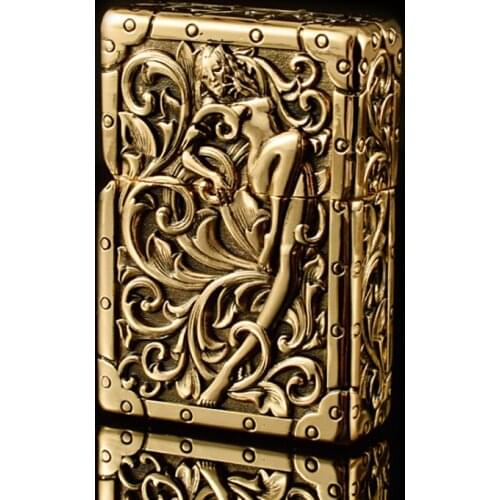 Chief Flower Fairy Pure Copper Retro Classic Embossed Kerosene Lighter Cigarette Accessories Men Gift