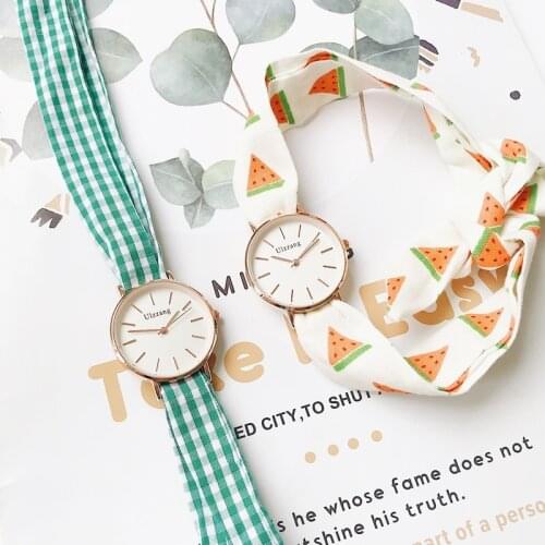 Plaid And Watermelon Bandage Women Fashion Casual Watches 2019 Ulzzang Brand Designer Elegant Ladies Simple Quartz Wristwatches