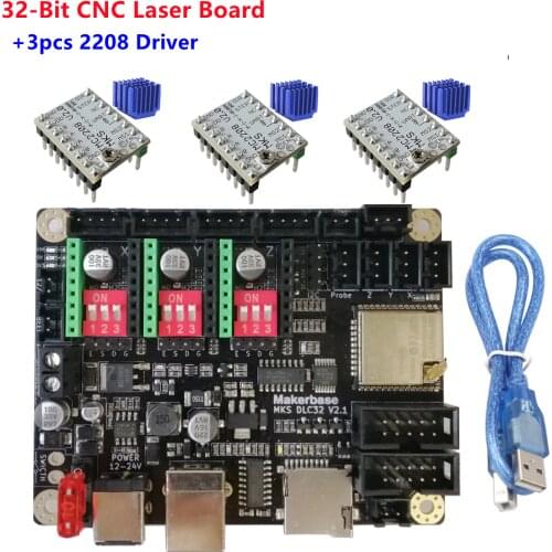 CNC Laser engraving controller 32 bit control card upgrade parts MKS DLC32 v1.1 GRBL breakout board USB driver motion plate