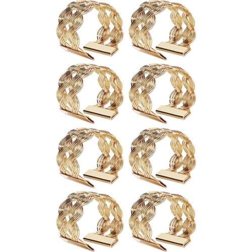 Round Napkin Holders Metal Wires Weaving Serviette Rings Parties Weddings Family Gatherings Table Decoration