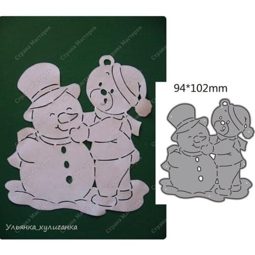 Metal cutting dies cut die mold Bear and snowman decoration Scrapbook paper craft knife mould blade punch stencils dies