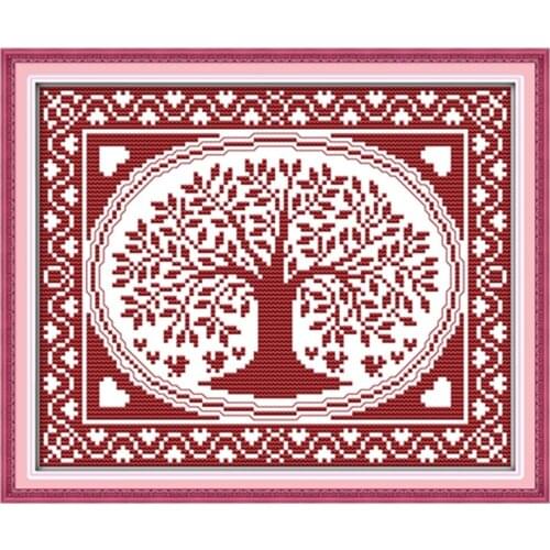 The oval happiness tree Needlework Stitch DIY 18ct 14CT 11ct canvas cotton silk CXC Embroidery Kits Count Cross-Stitching