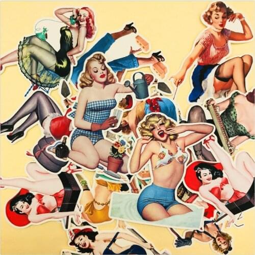 Beautiful Sexy Girls Stickers Junk Journal Planner Stickers Scrapbooking Vintage Card Decorative Sticker DIY Craft Photo Albums