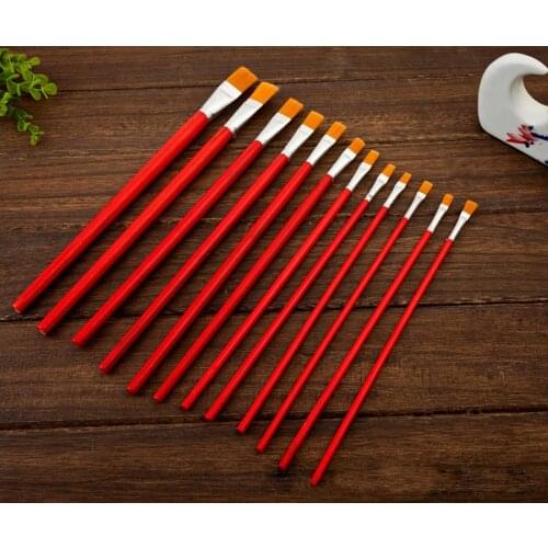 Rod oil red painting brush nylon hair brush 1-12 number suit of manufacturers direct sales art painting supplies Art Supplies