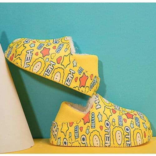 New Winter Slippers croc Kids Toddler Girl Flip Flop Baby Boys Fur Slides Cotton Indoor Shoes Warm Fluffy House Children Slipper