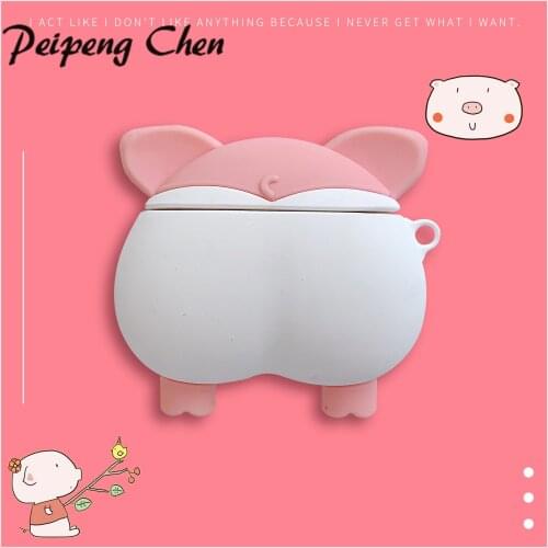 PEIPENG Pig Cartoon Wireless Bluetooth Earphone Case For Apple AirPods Silicone Charging Headphones Cases For Airpods Protective