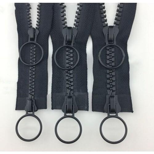 60-200cm 5# 8# 10# Resin Open-End Double Slider Zippers Down Jacket Plastic Zip DIY Garment Sew Zips Two-way Opening Tail Zipper