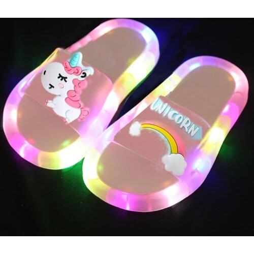 2021 Girl Slippers Children Led Kids Slippers Baby Bathroom Sandals Kids Shoes For Girl Boys Light Up Shoes Toddler
