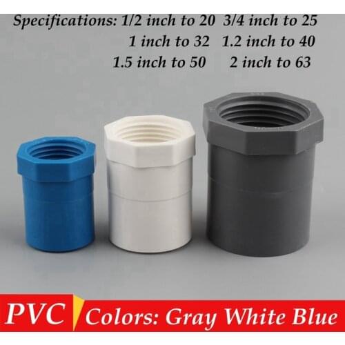 4pcs PVC Pipe Connector Female Thread Straight Pipe Connector Garden Irrigation Pipe Fittings Water Supply Tube Joints