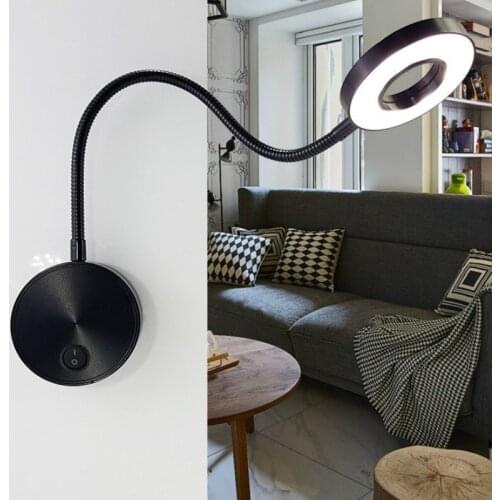 LED-Hoses-Wall-Light Flexible bedroom with switch in LEDs Selfie Ring Light Indoor wall Lapms For Makeup Bedside Reading WY5629