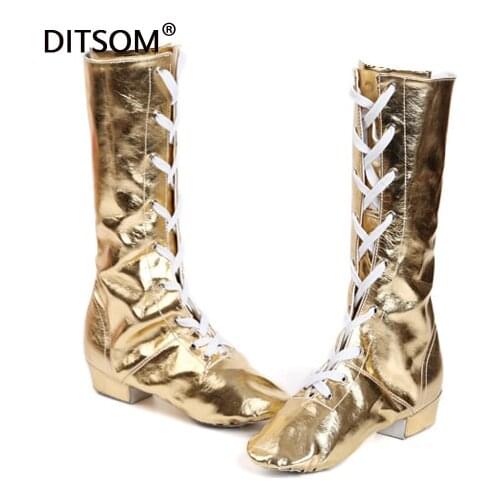 3cm Heel High Dance Bootie Jazz Boots For Girls Ballet Yoga Fitness Jazz Dancing Shoes Students Stage Performance Shoes