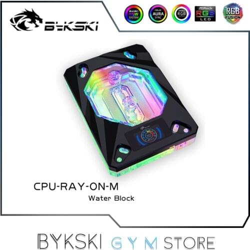 Bykski CPU Water Block RGB With LCD Thermometer Display, Liquid Cooler For AMD Ryzen3/5/7 X470/AM/FM ThreadRipper, 5V/12V SYNC