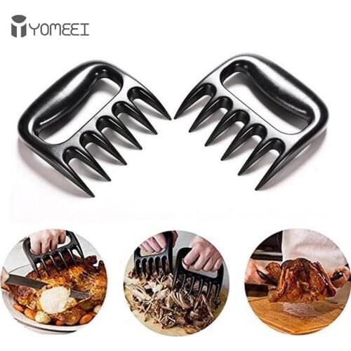 YOMEEI 2Pcs Bear Meat Claws Handle Barbecue Forks Kitchen Manual Food Fork Meat Pork Clamp Roasting BBQ Fork Kitchen Knives Tool