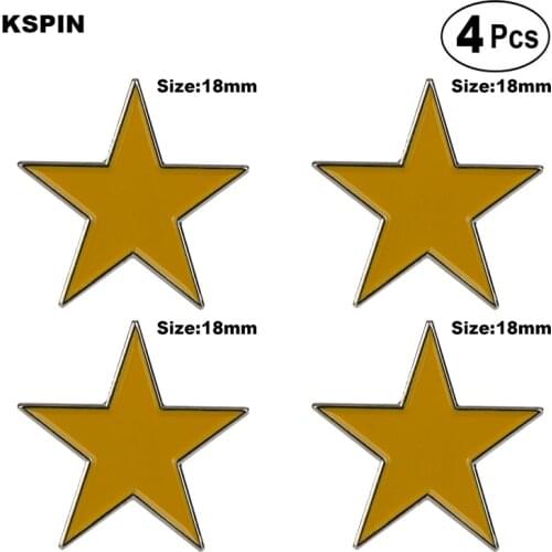 Yellow Star Lapel Pin Badge Lapel Pin Flag badge Brooch Pins Badges 4pcs