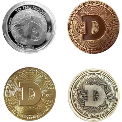 Gold/Silver Plated Dogecoin Cute Dog Pattern Commemorative Coins Digital Currency Souvenir Collection Gifts home decoration