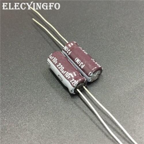 10pcs 220uF 10V NICHICON PJ Series 6.3x15mm 10V220uF Low Impedance Long Life Aluminum Electrolytic capacitor