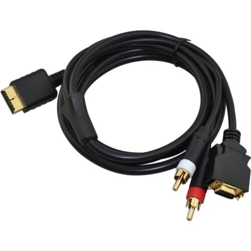 100pcs a lot Wholesale for playstation 2 3 HDTV D-Video D-Terminal AV Cable for PS2 for PS3