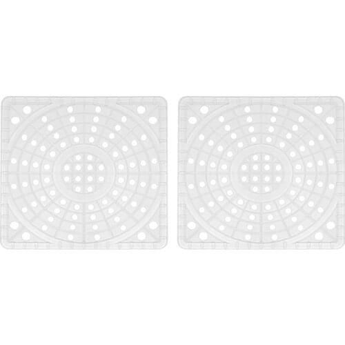 2Pcs Adjustable Kitchen Sink Dish Drying Mat Soft Plastic Sink Protector Sink Protector 29X29CM