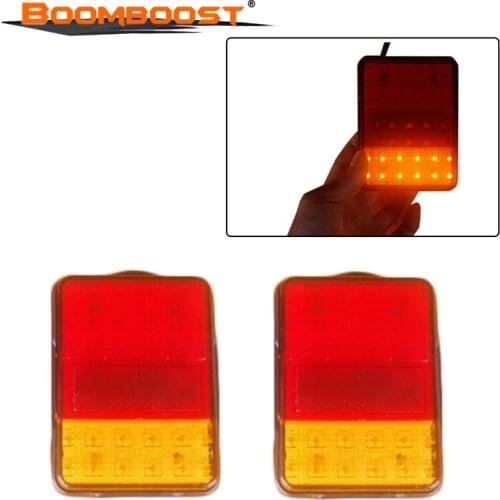 Red Amber 30 LED Car Styling Accessories 12V Lights 2PCS Warning Waterproof Taillights Rear Tail Light