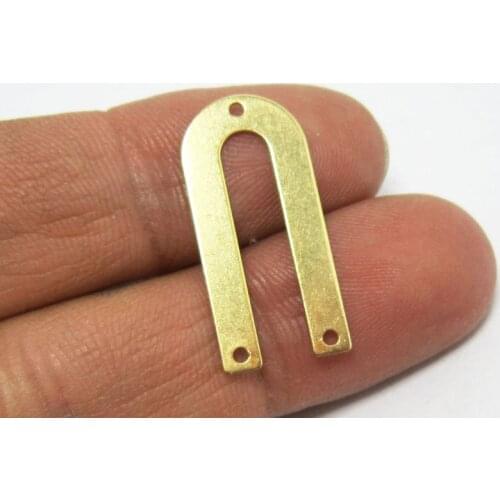 Brass U shaped charm connectors 26x12mm Raw brass earrings findings -30pcs R633