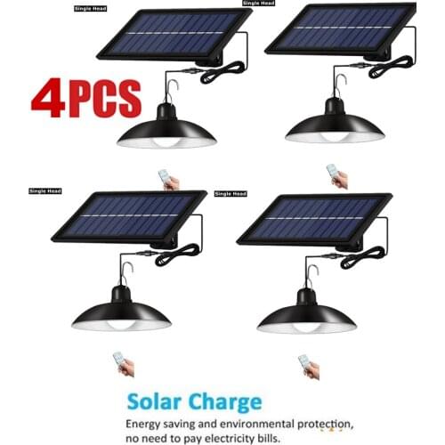 4pcs Retro Lampshade Solar Pendant Chandelier solar Light Steps Lamp Light-sensitive Wall Lights Security Outdoor Garden Fence l