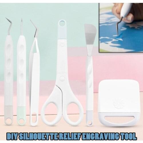 5pcs Basic Craft Kit Vinyl Weeding Tools For Cricut/Silhouette/Siser/Oracal DIY Handmade Engraving Tool Kit