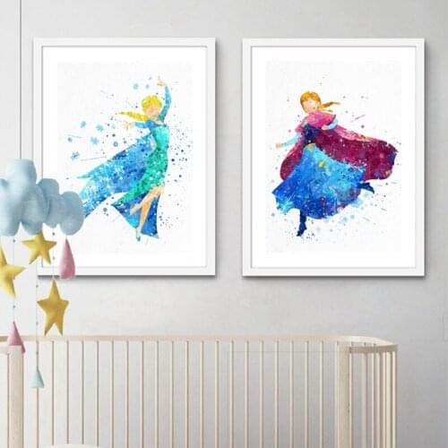 5D Diamond Painting Cross Stitch Kit Cartoon Princess Sisters Diamond Embroidery Mosaic Picture of Rhinestones home decor Gif