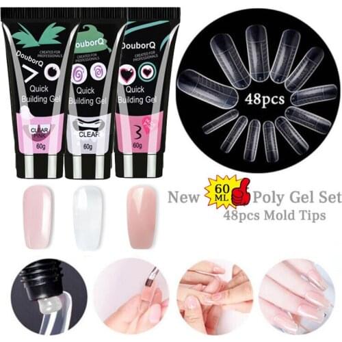 60ML Cartoon Poly Nail Gel Nail Art 3 Colors Nail Gel Crystal Extend UV Nail Gel Extension Acrylic Builder gel